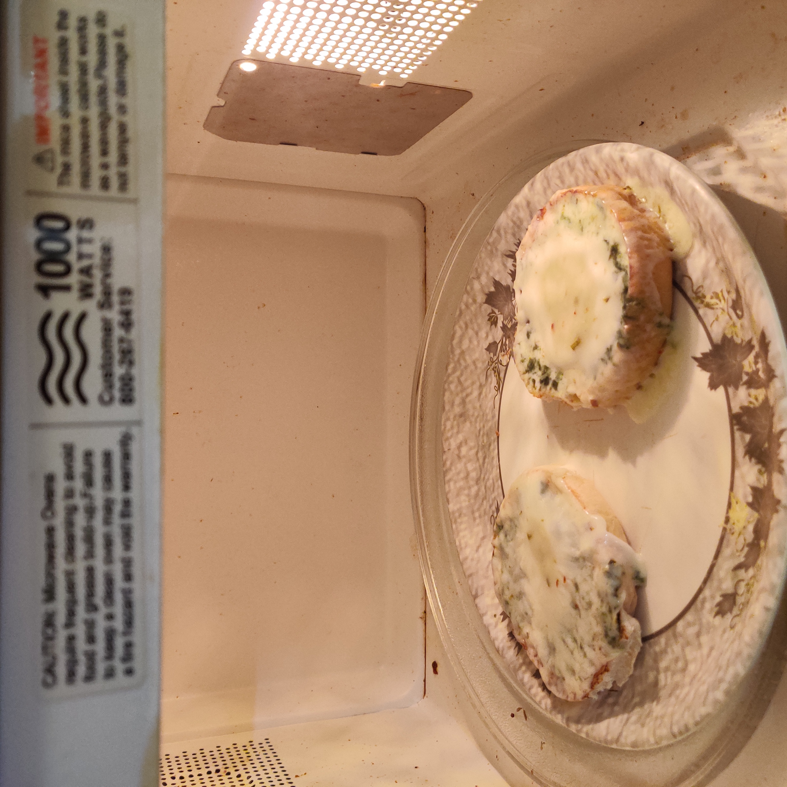 Image of bottom buns in microwave